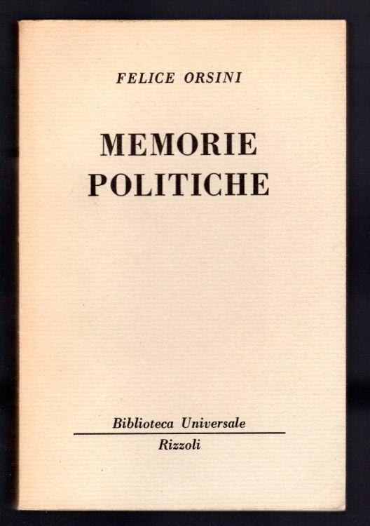Memorie politiche - Felice Orsini - copertina