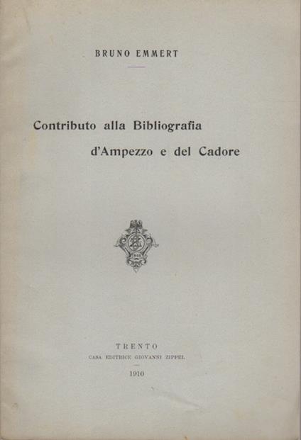 Contributo alla bibliografia d'Ampezzo e del Cadore - copertina