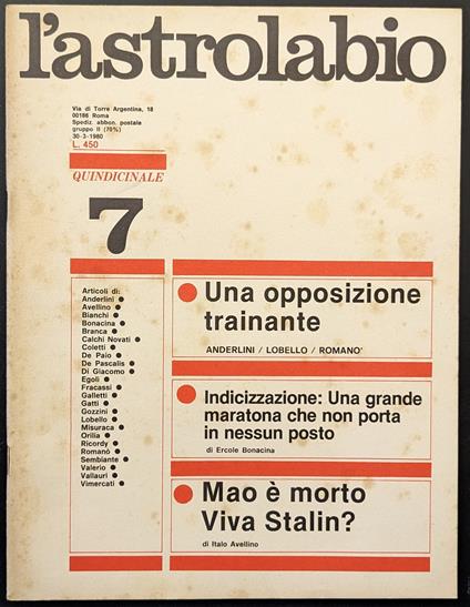 L' astrolabio 7 - copertina