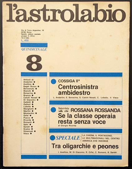 L' astrolabio 8 - copertina