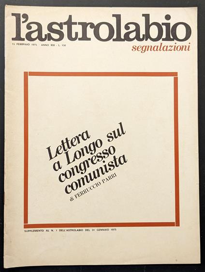 L' astrolabio. Segnalazioni - copertina