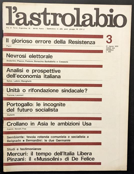 L' astrolabio 3 - copertina