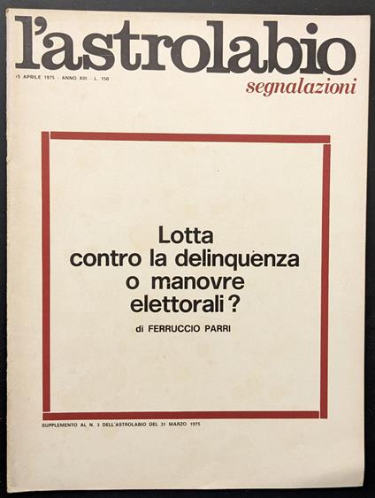 L' astrolabio. Segnalazioni - copertina