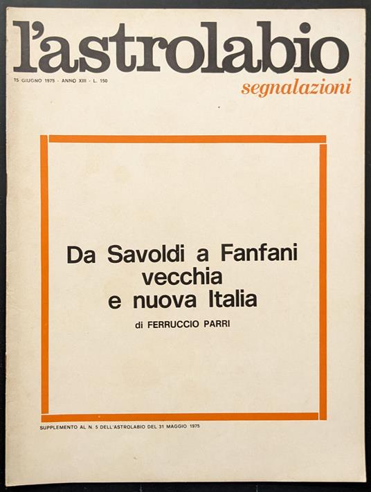 L' astrolabio. Segnalazioni - copertina