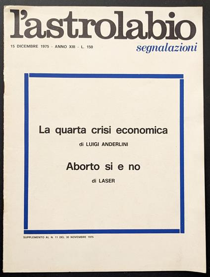 L' astrolabio. Segnalazioni - copertina