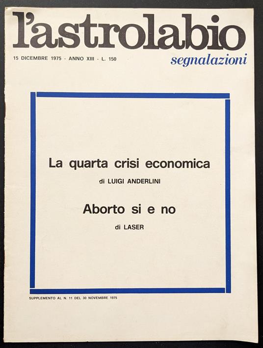 L' astrolabio. Segnalazioni - copertina