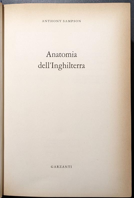 Anatomia dell'Inghilterra - Anthony Sampson - copertina
