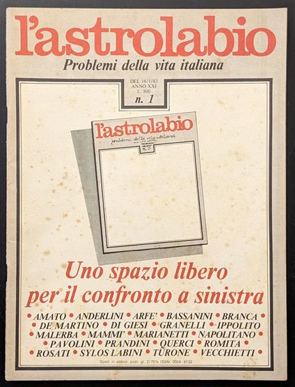 L' astrolabio 1 - copertina