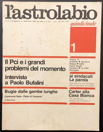 L' astrolabio 1 - copertina