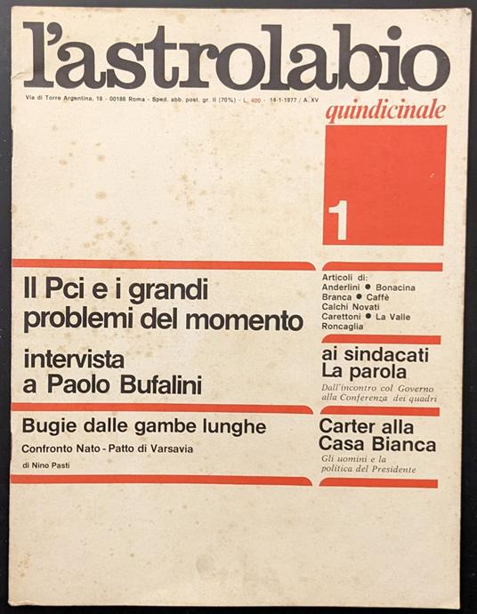 L' astrolabio 1 - copertina