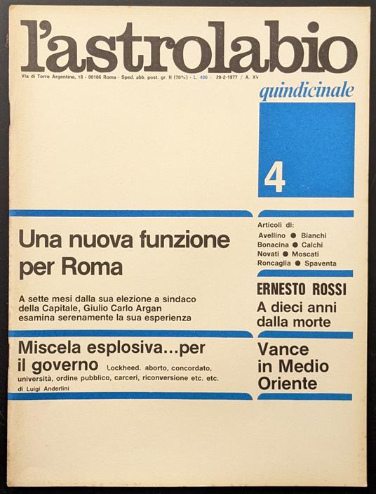 L' astrolabio 4 - copertina