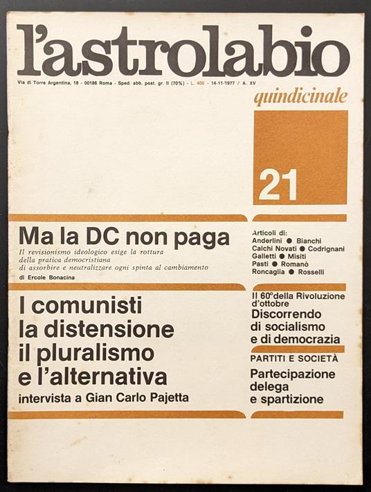 L' astrolabio 21 - copertina