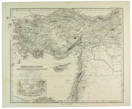 Klein-Asien & Syrien Nebst Den Westlichen Theilen Von Armenien, Kurdistan & Mesopotamien Im Maassstabe Von 1:3.700.000 Von A.Petermann - copertina
