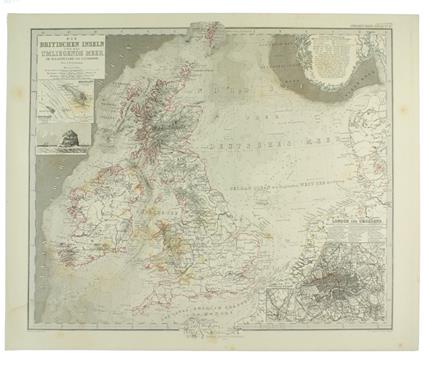 Die Britischen Inseln Und Das Umliegende Meer Im Maassstabe Von 1:3.700.000 Von A.Petermann - copertina