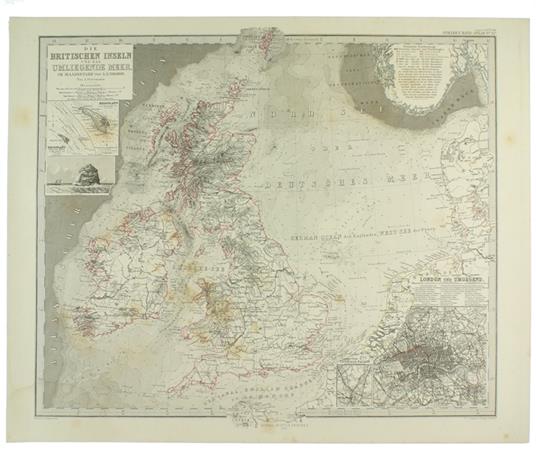 Die Britischen Inseln Und Das Umliegende Meer Im Maassstabe Von 1:3.700.000 Von A.Petermann - copertina