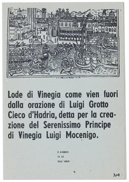 Lode Di Vinegia ... I Libretti Di Mal'Aria 309 - copertina