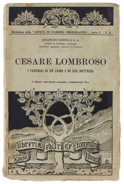 Cesare Lombroso. I Funerali Di Un Uomo E Di Una Dottrina - Agostino Gemelli - copertina