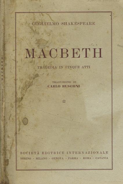 Macbeth - William Shakespeare - copertina