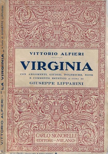 Virginia - Vittorio Alfieri - copertina