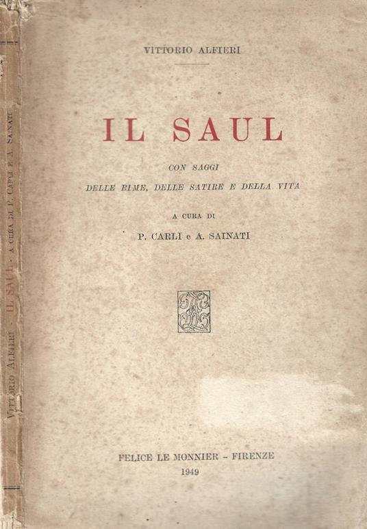 Il Saul - Vittorio Alfieri - copertina