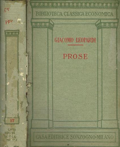Prose - Giacomo Leopardi - copertina