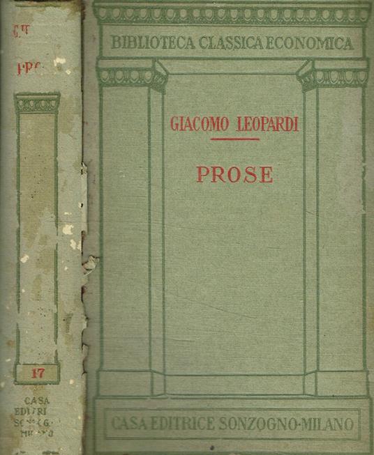 Prose - Giacomo Leopardi - copertina