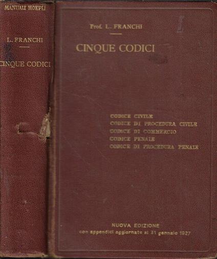 Cinque codici - Luigi Franchi - copertina