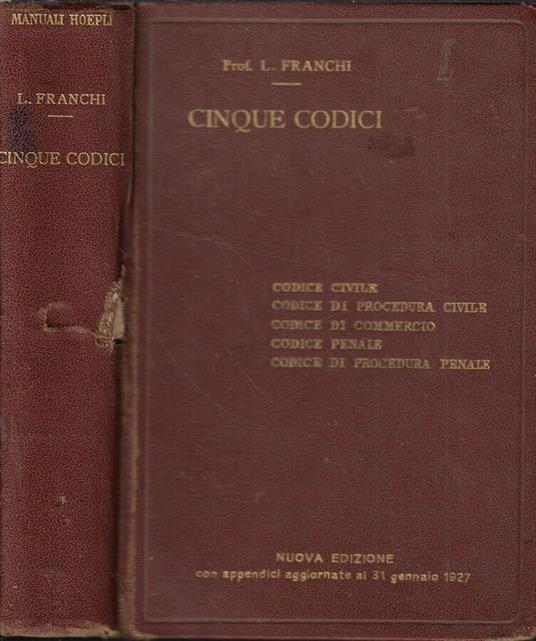Cinque codici - Luigi Franchi - copertina