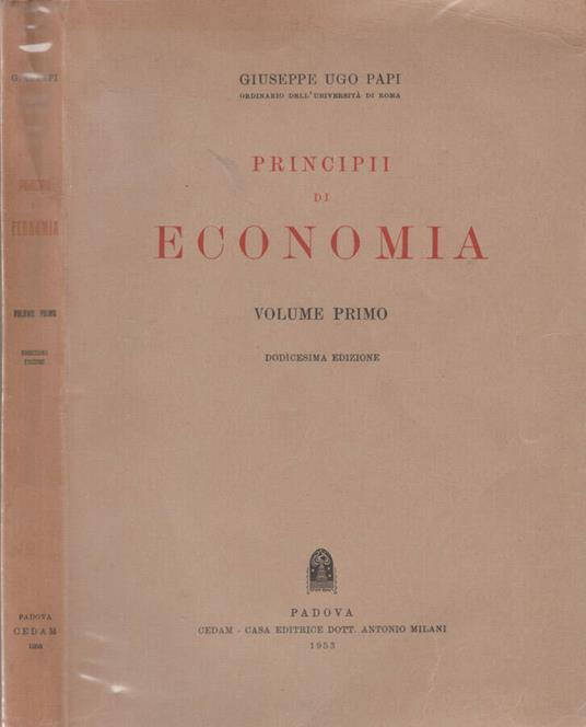 Principii di Economia - Giuseppe Ugo - copertina
