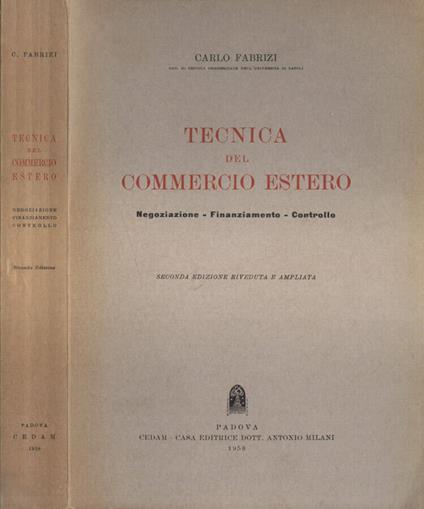 Tecnica del commercio estero - Carlo Fabrizi - copertina