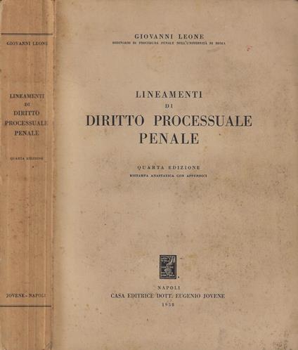 Lineamenti di diritto processuale - Giovanni Leone - copertina