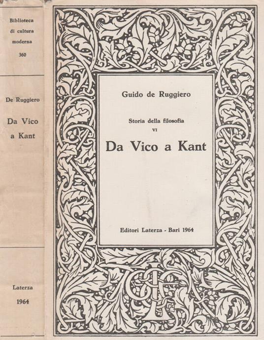 Storia della filosofia - Vol. VI - Guido De Ruggiero - copertina