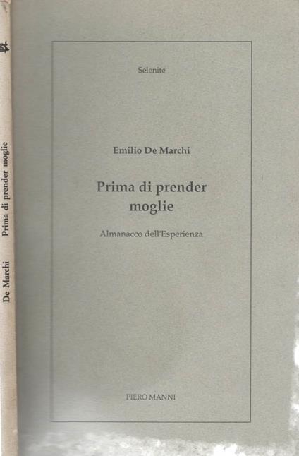 Prima di prender moglie - Emilio De Marchi - copertina