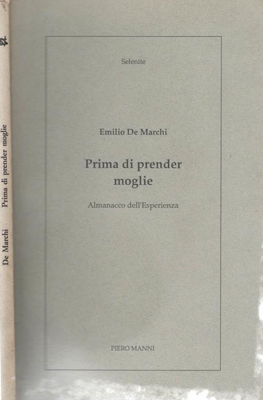 Prima di prender moglie - Emilio De Marchi - copertina