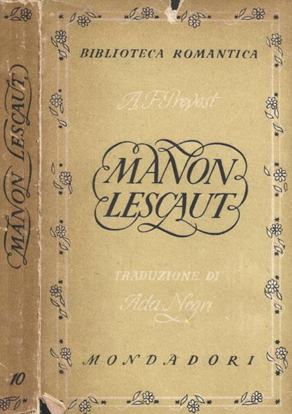 Storia di Manon Lescaut e del cavaliere di Grieux - Antoine-François Prévost - copertina