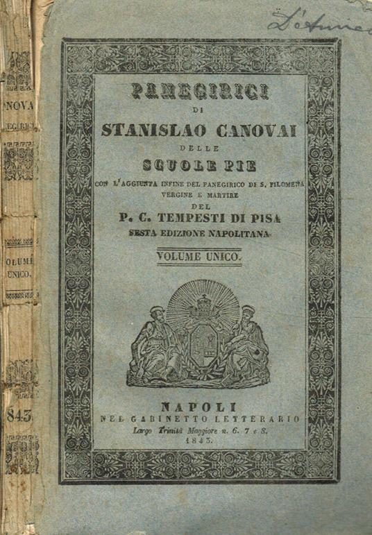 Panegirici di Stanislao Canovai delle scuole pie - Stanislao Canovai - copertina