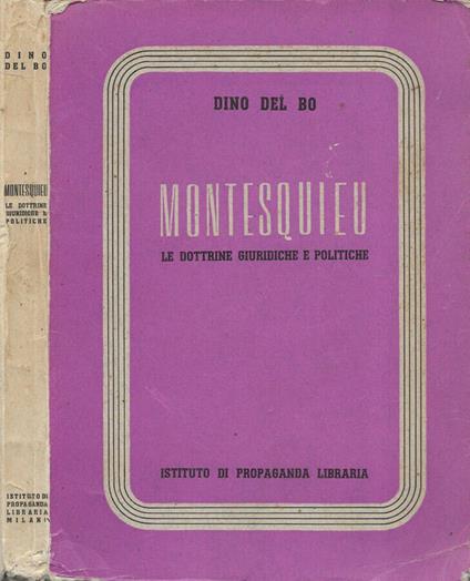 Montesquieu - Dino Del Bo - copertina
