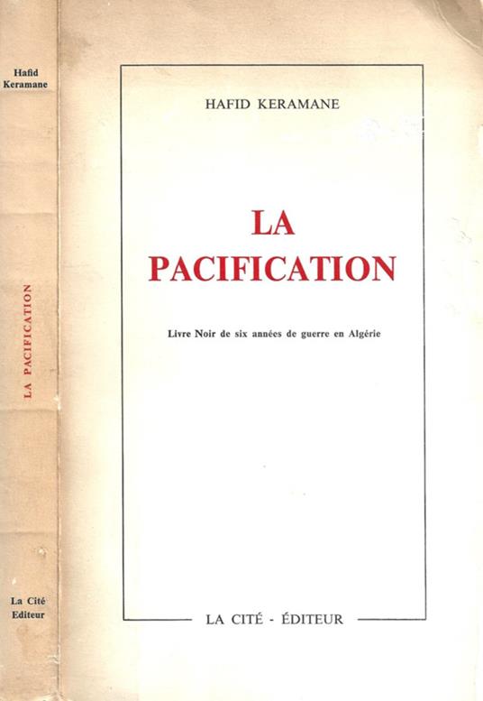 La pacification - Hafid Keramane - copertina