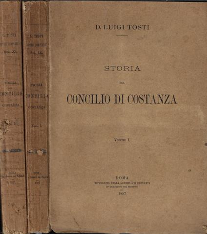 Storia del Concilio di Costanza - Luigi Tosti - copertina