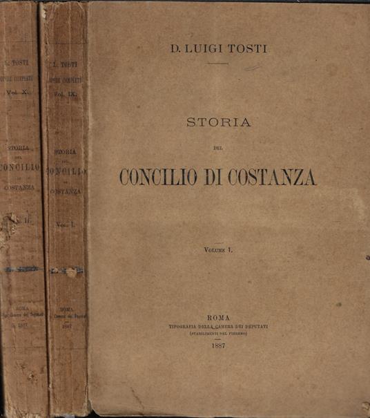 Storia del Concilio di Costanza - Luigi Tosti - copertina