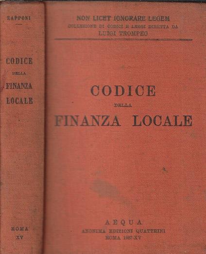 Codice della finanza locale - copertina