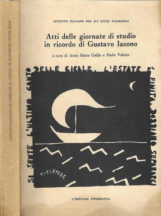 Atti delle giornate di studio in ricordo di Gustavo Iacono - copertina