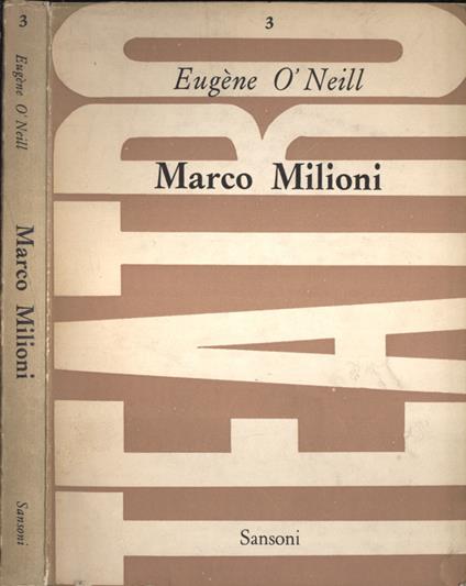 Marco Milioni - Eugene O'Neill - copertina