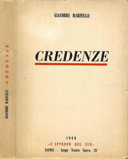 Credenze - Giacobbe Marinelli - copertina