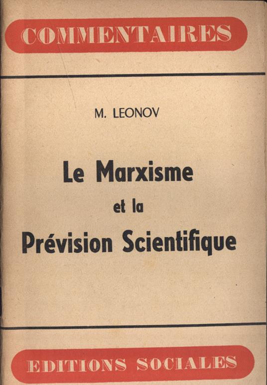 Le Marxisme et la prévision scientifique - copertina