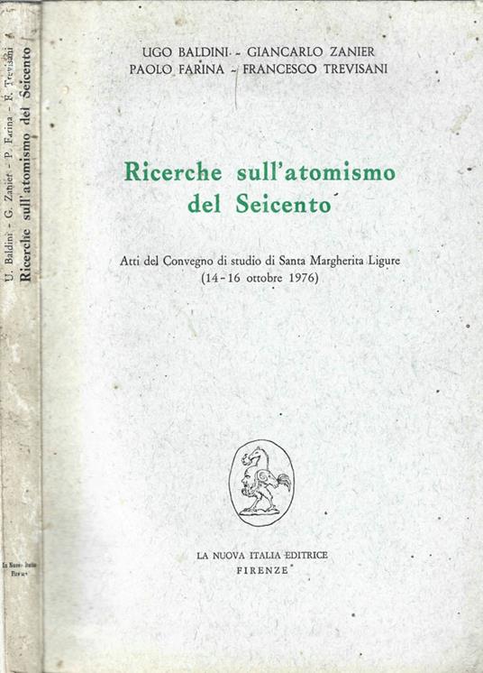 Ricerche sull'atomismo del Seicento - copertina