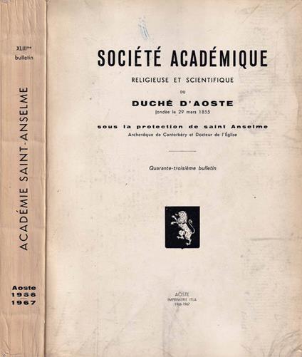 Académie Saint-Anselme - copertina