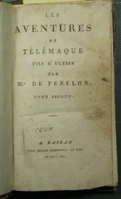 Les aventures de Telemaque fils d'Ulysse - Vol. II - François Fénelon - copertina