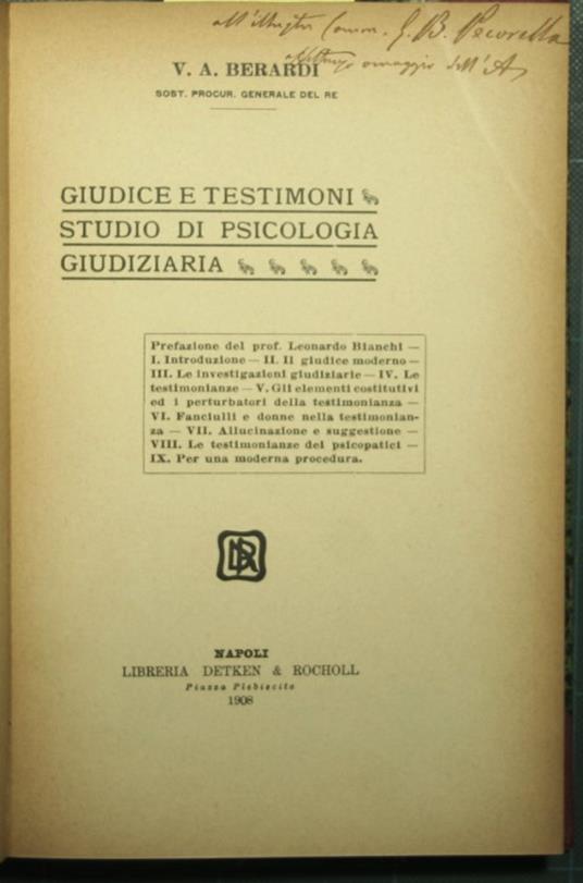 Giudice e testimoni - Studio di psicologia giudiziaria - copertina