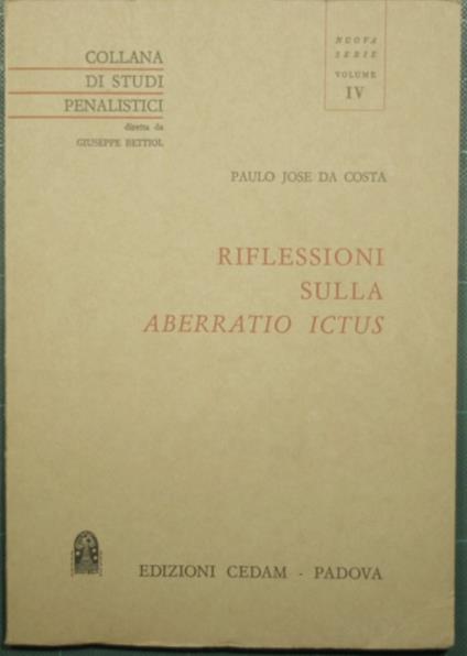Riflessioni sulla aberratio ictus - copertina